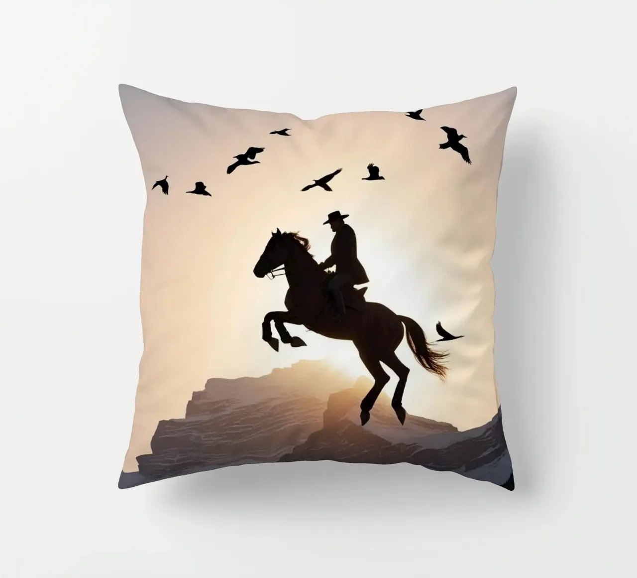 Cowboy-Silhouette Kissen von Horsire