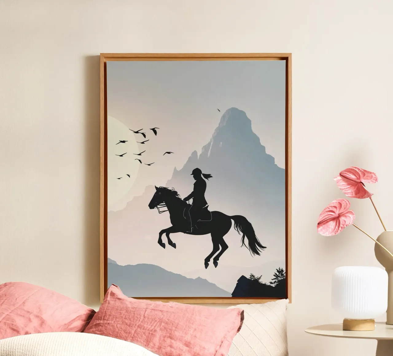 cavaliere della silhouette tela con Cornice a cassetta da Horsire