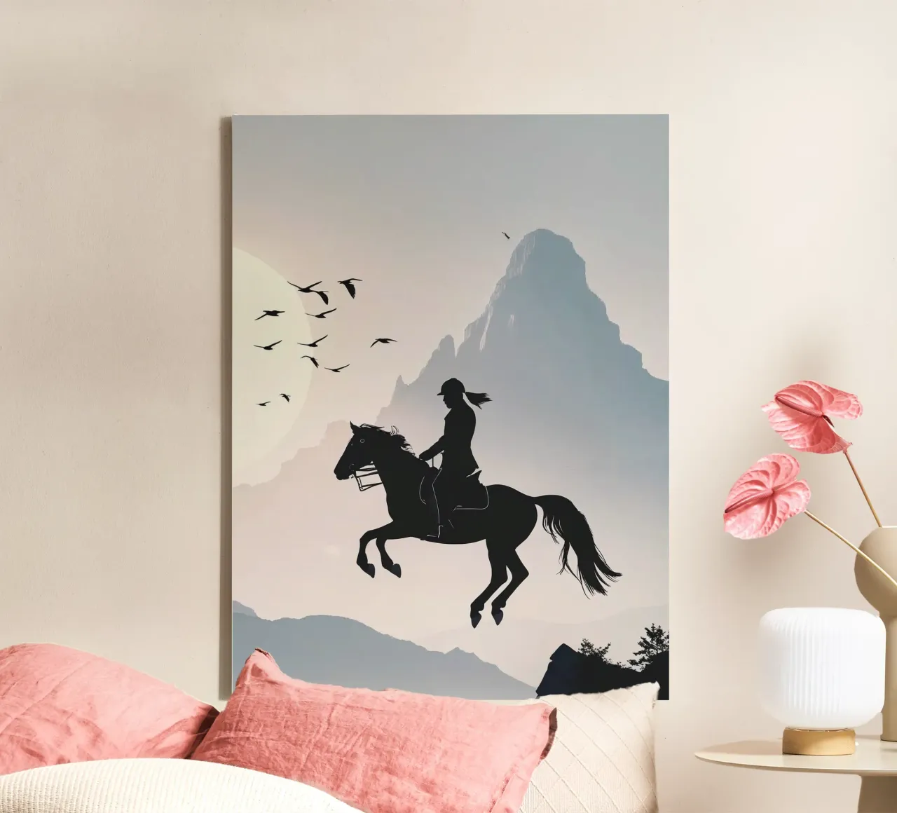 cavaliere della silhouette tela con Cornice a cassetta da Horsire