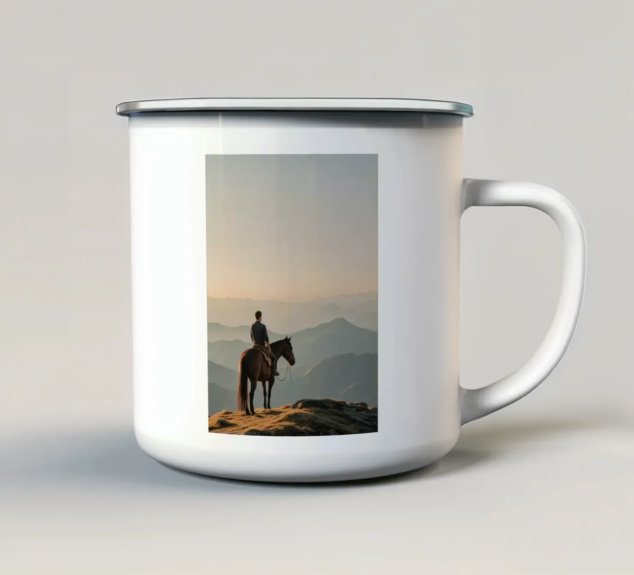 rilassamento del cavaliere tazza in smalto da Horsire