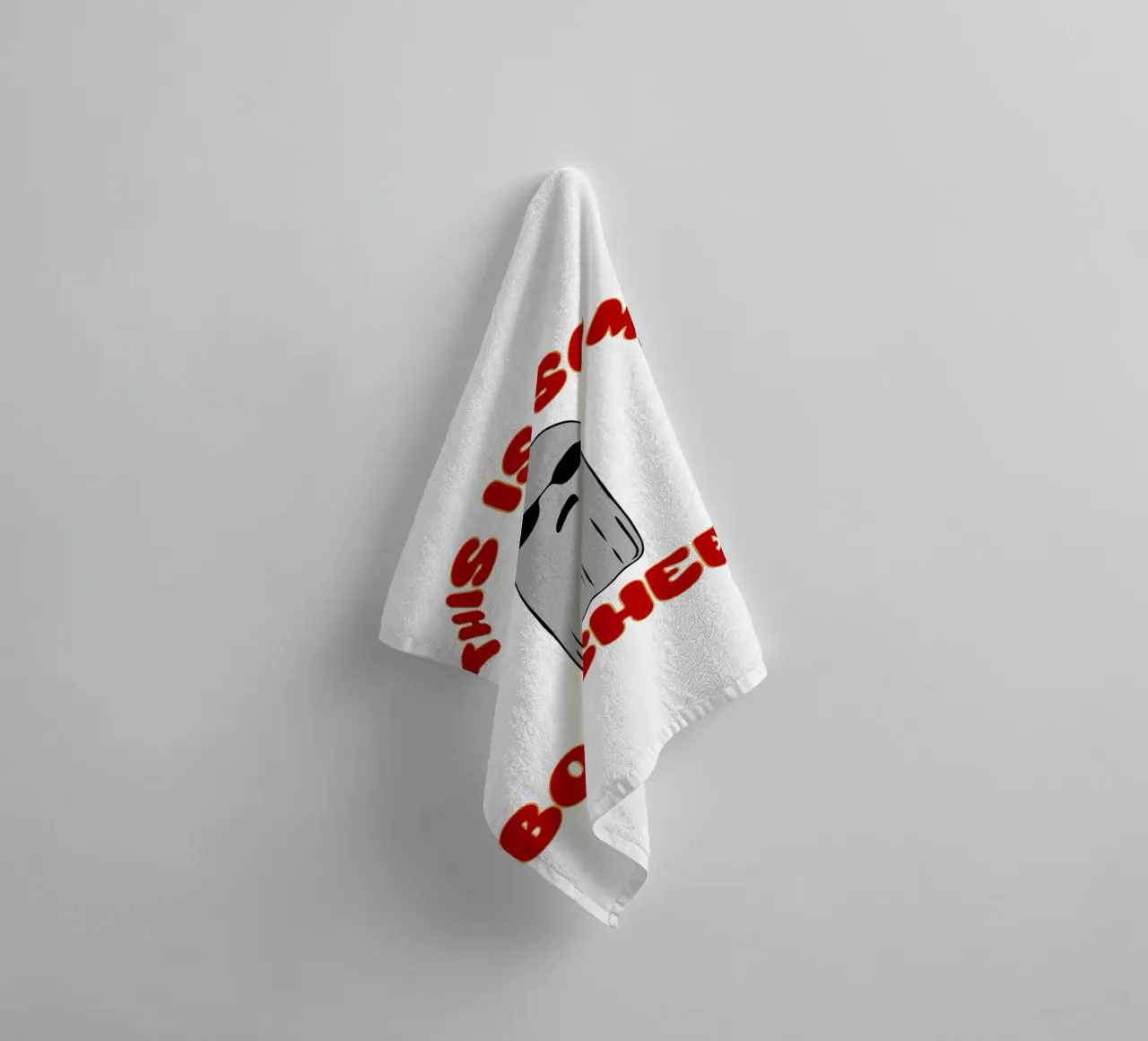 questo è un foglio di boo asciugamano da bagno da onetime