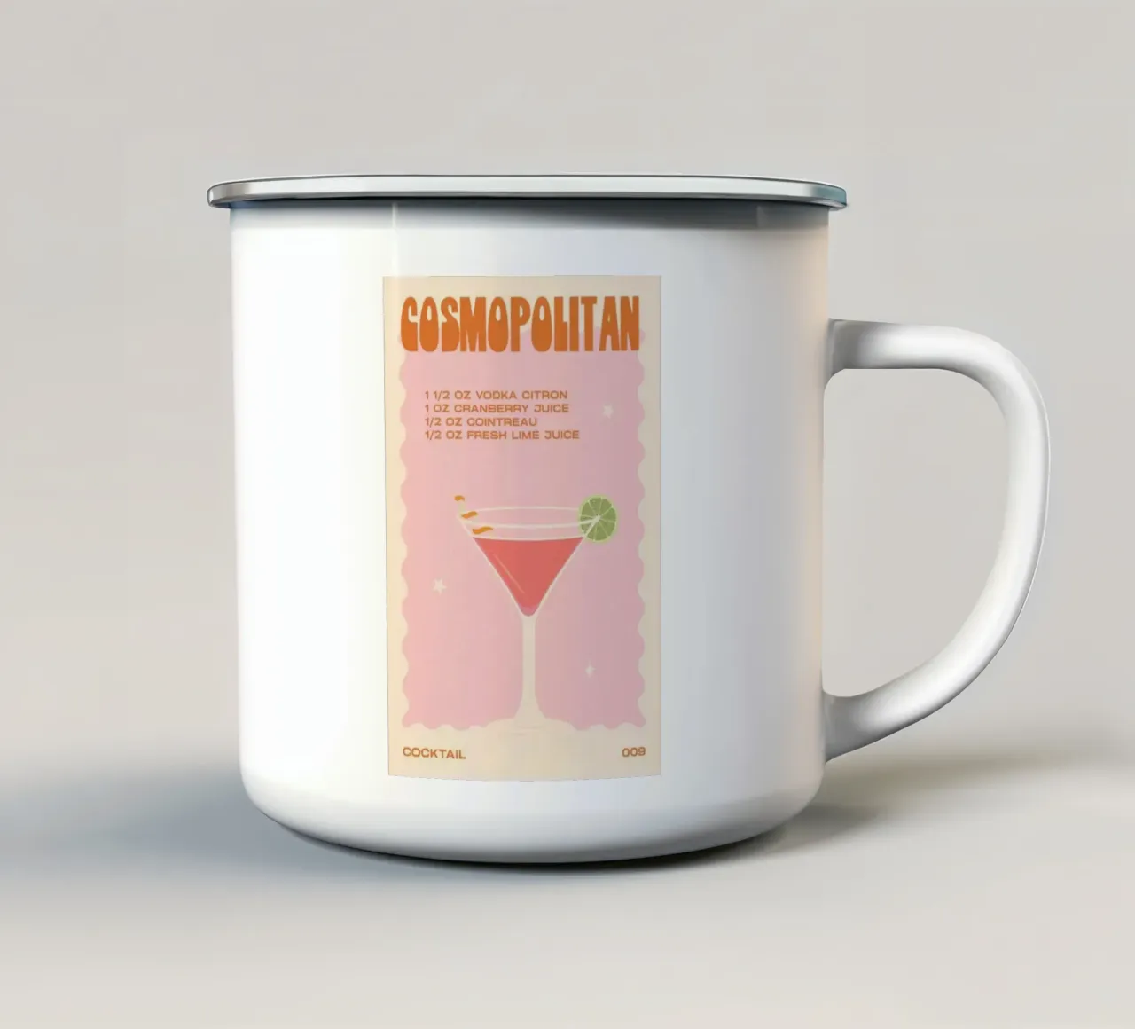 Poster per cocktail Cosmopolitan tazza in smalto da noahmiss