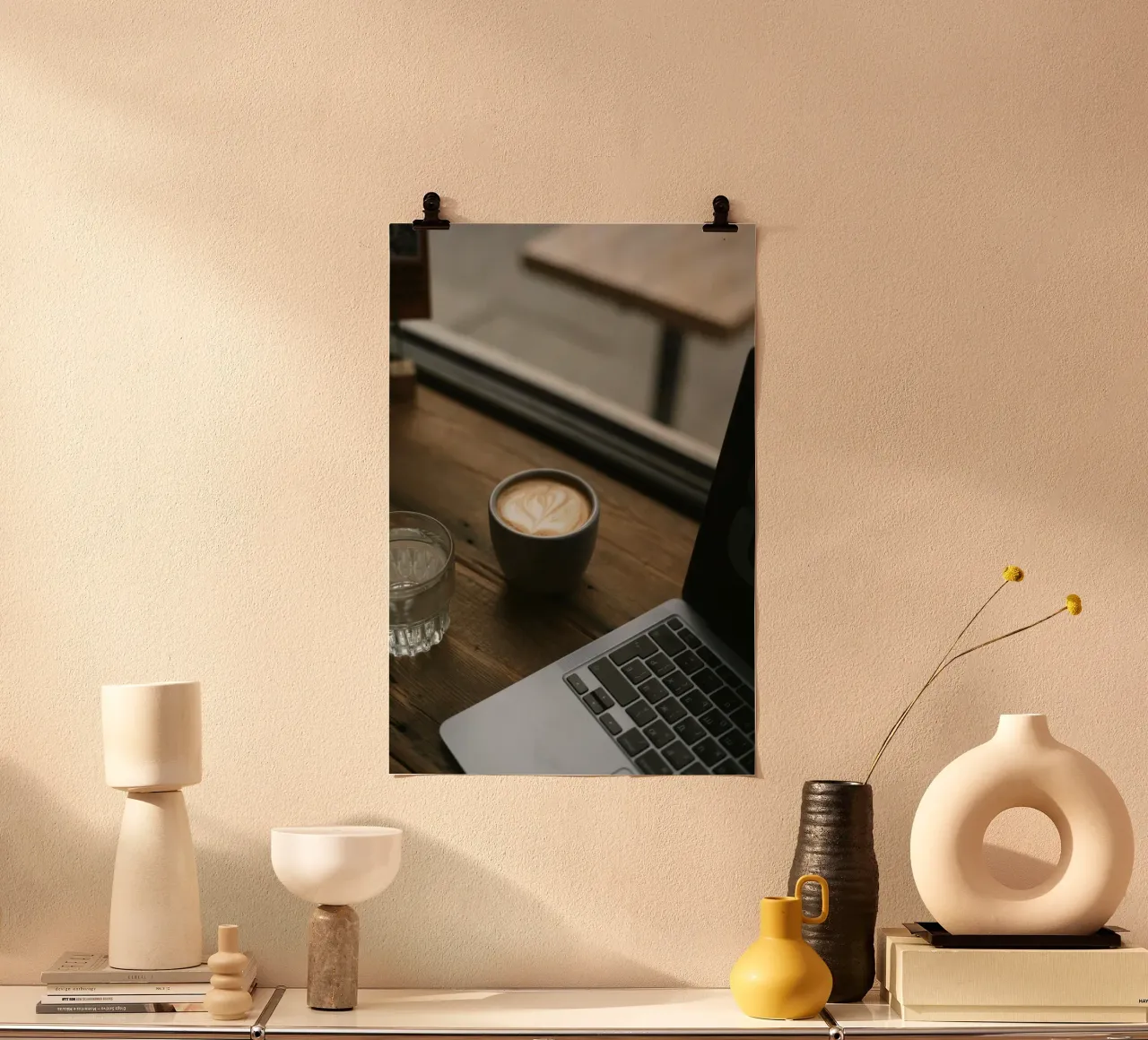 cappuccino hartvorm poster van cofa home