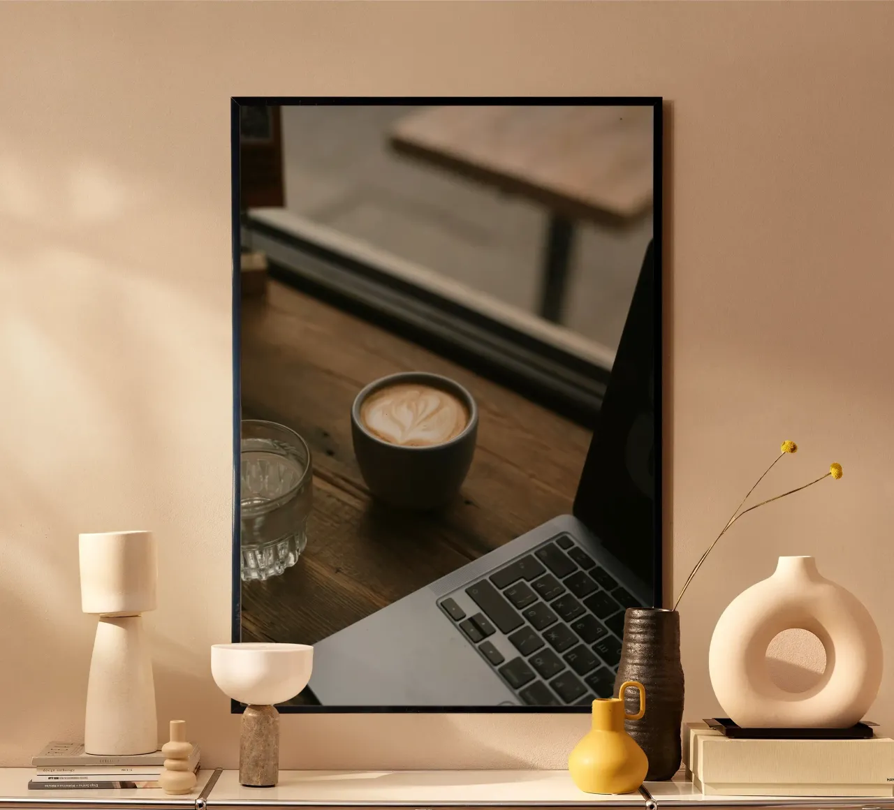 cappuccino hartvorm poster van cofa home