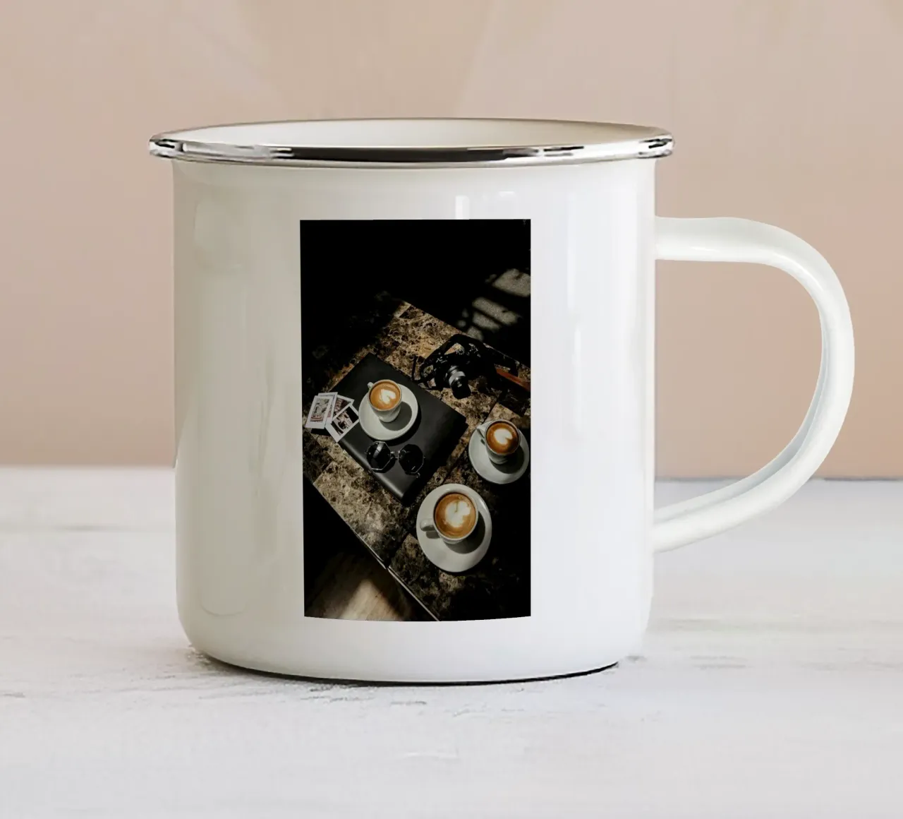 piattini latte art tazza in smalto da cofa home