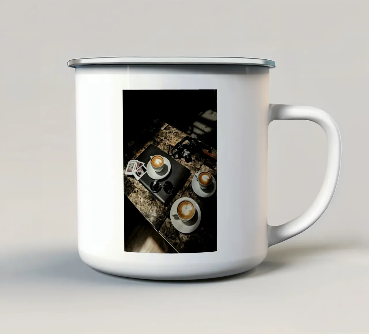 piattini latte art tazza in smalto da cofa home
