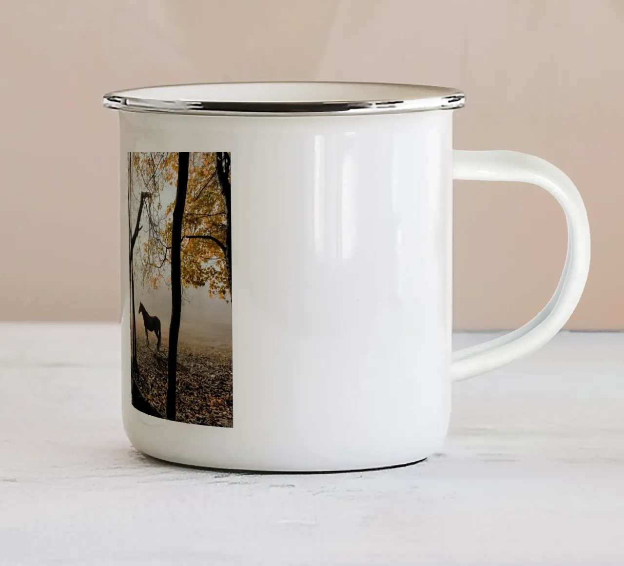 cavallo del mattino tazza in smalto da Horsire