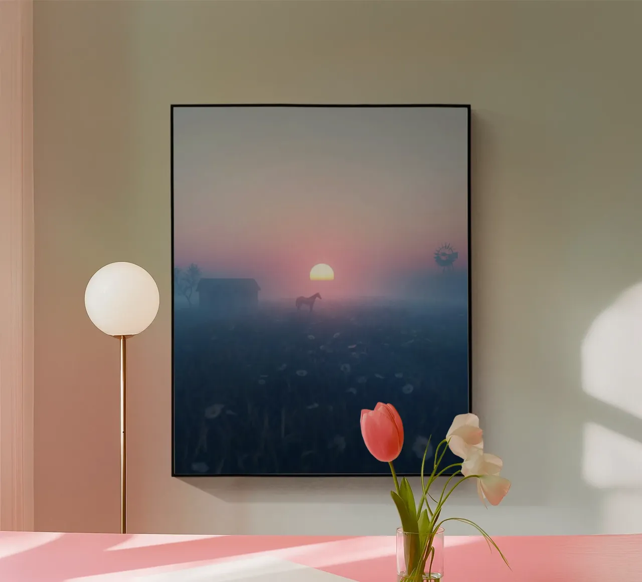 pasture farm acrylic glass by Horsire