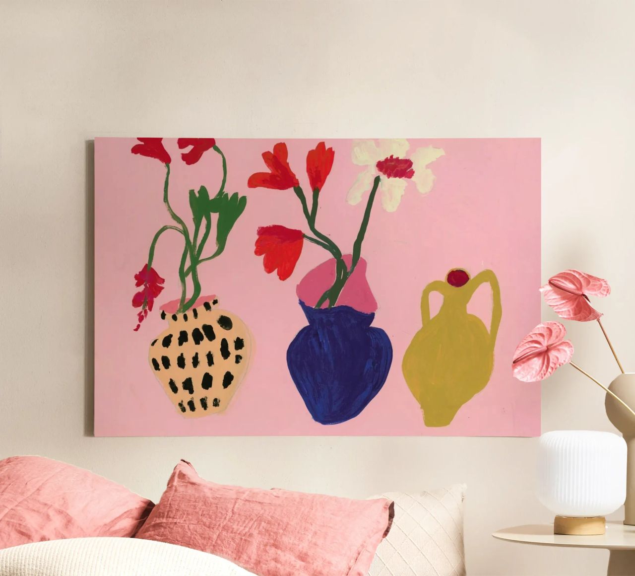 A Jug And Two Vases canvas by Sonia Brittain