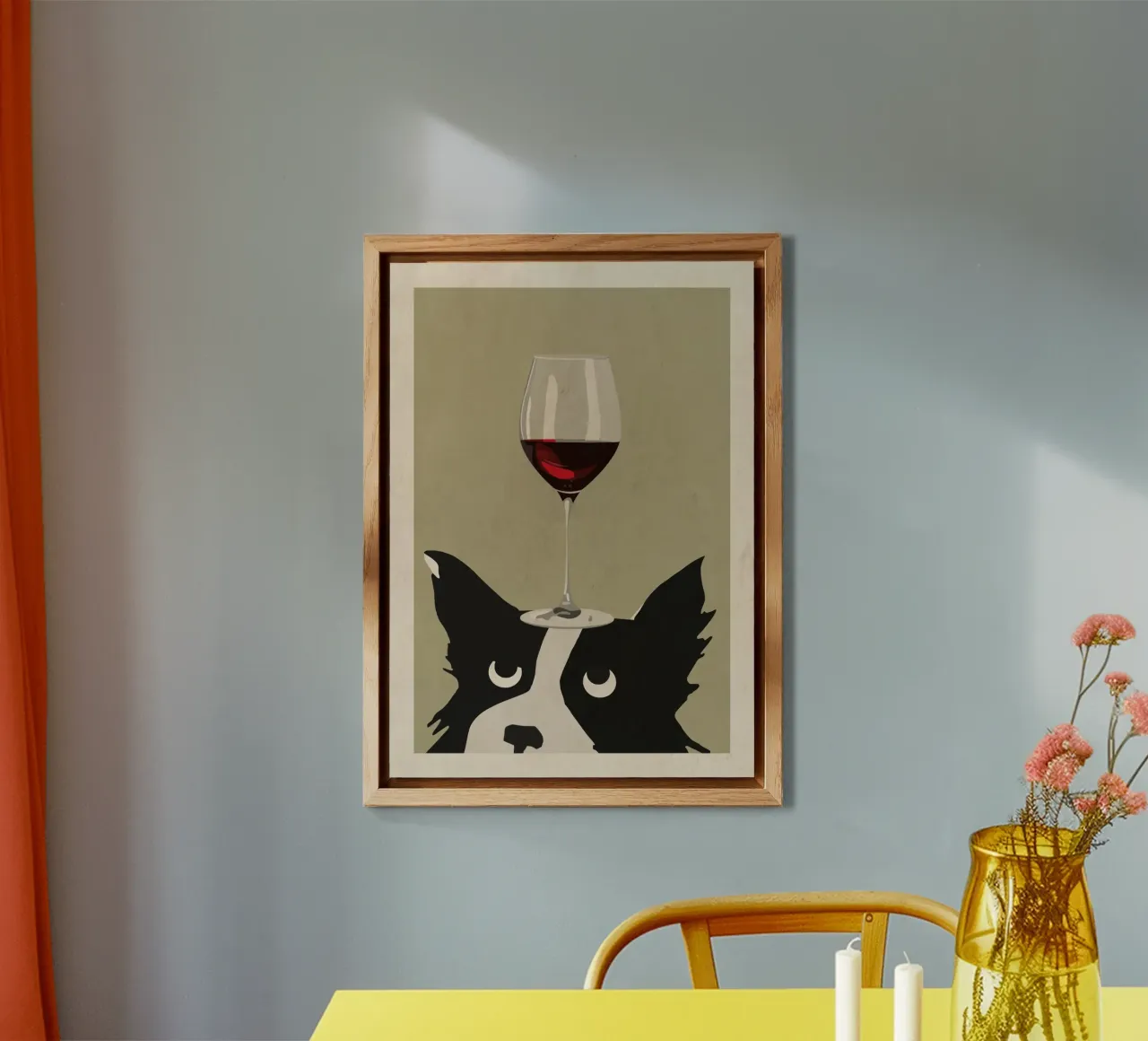 Cane e vino rosso alluminio dibond da Beauty wall