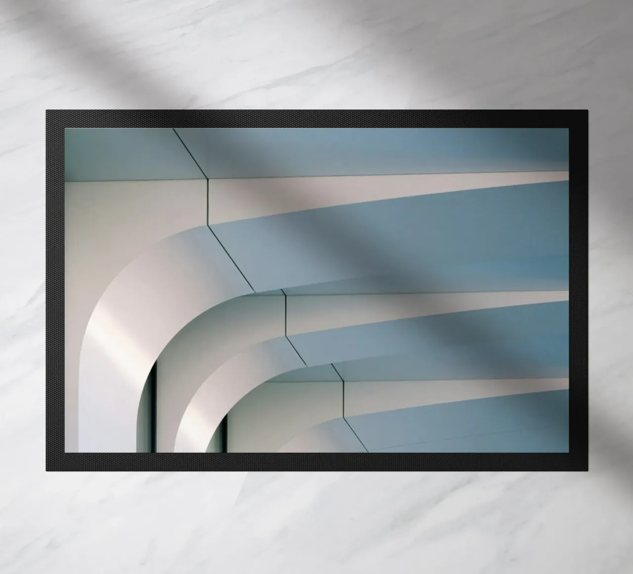 smooth surfaces architecture doormat by pastel color shape