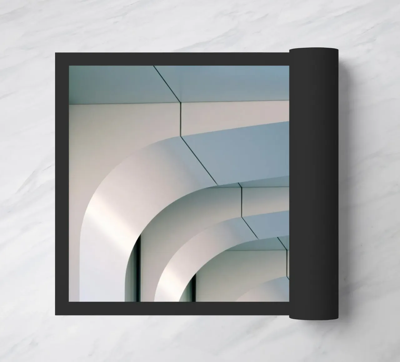 smooth surfaces architecture doormat by pastel color shape