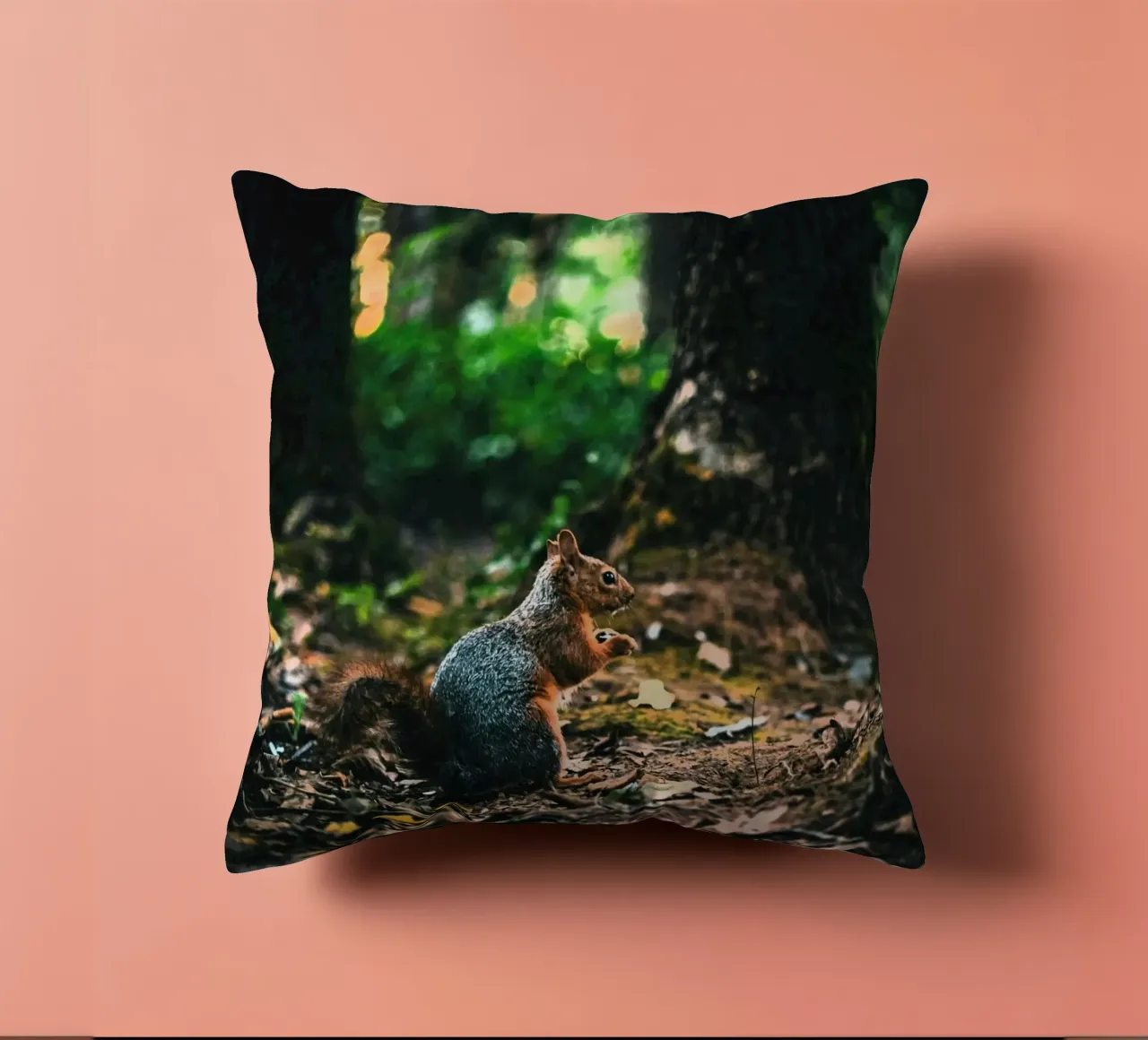 coda di scoiattolo della foresta cuscino da animal story home