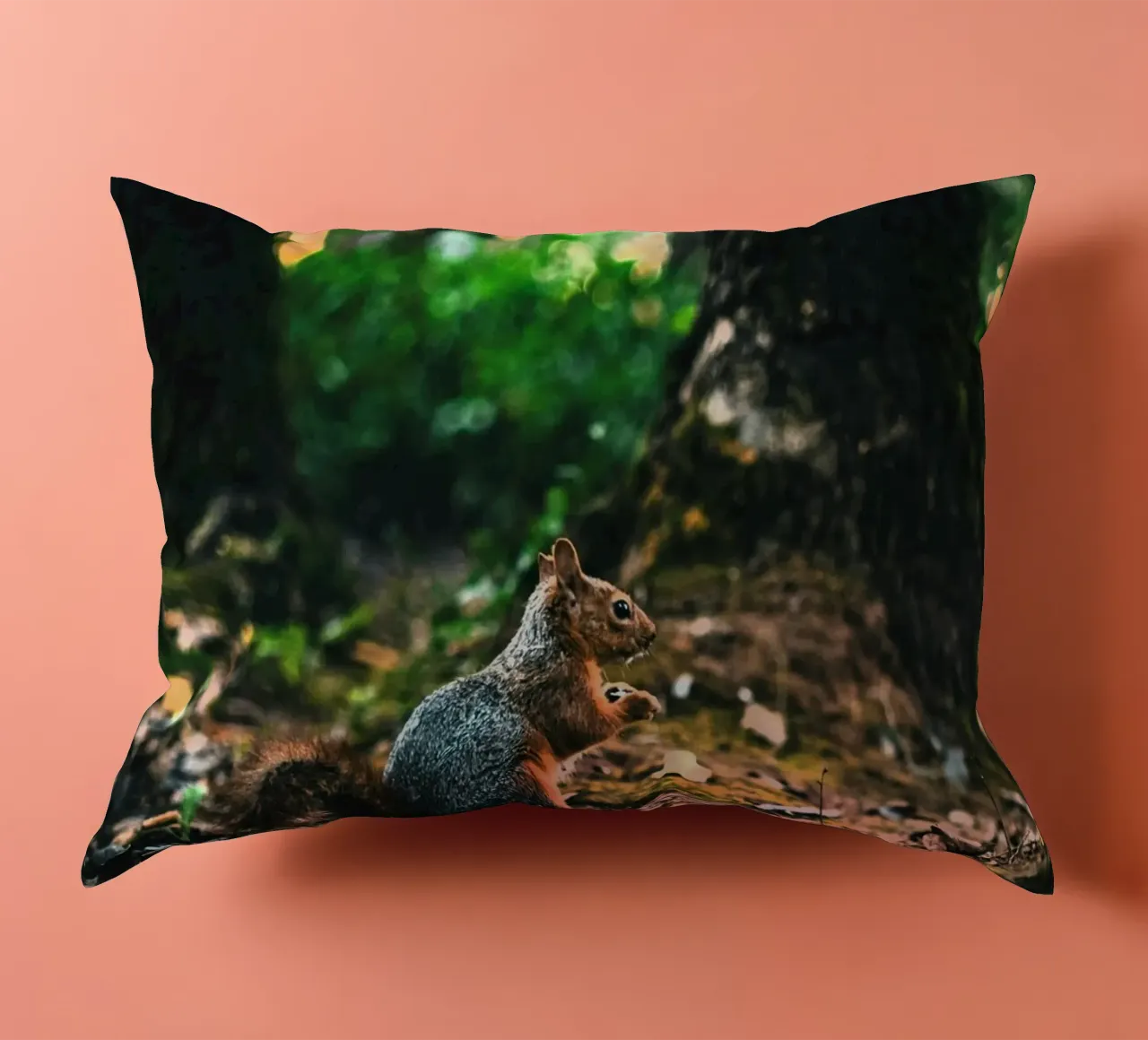 coda di scoiattolo della foresta cuscino da animal story home