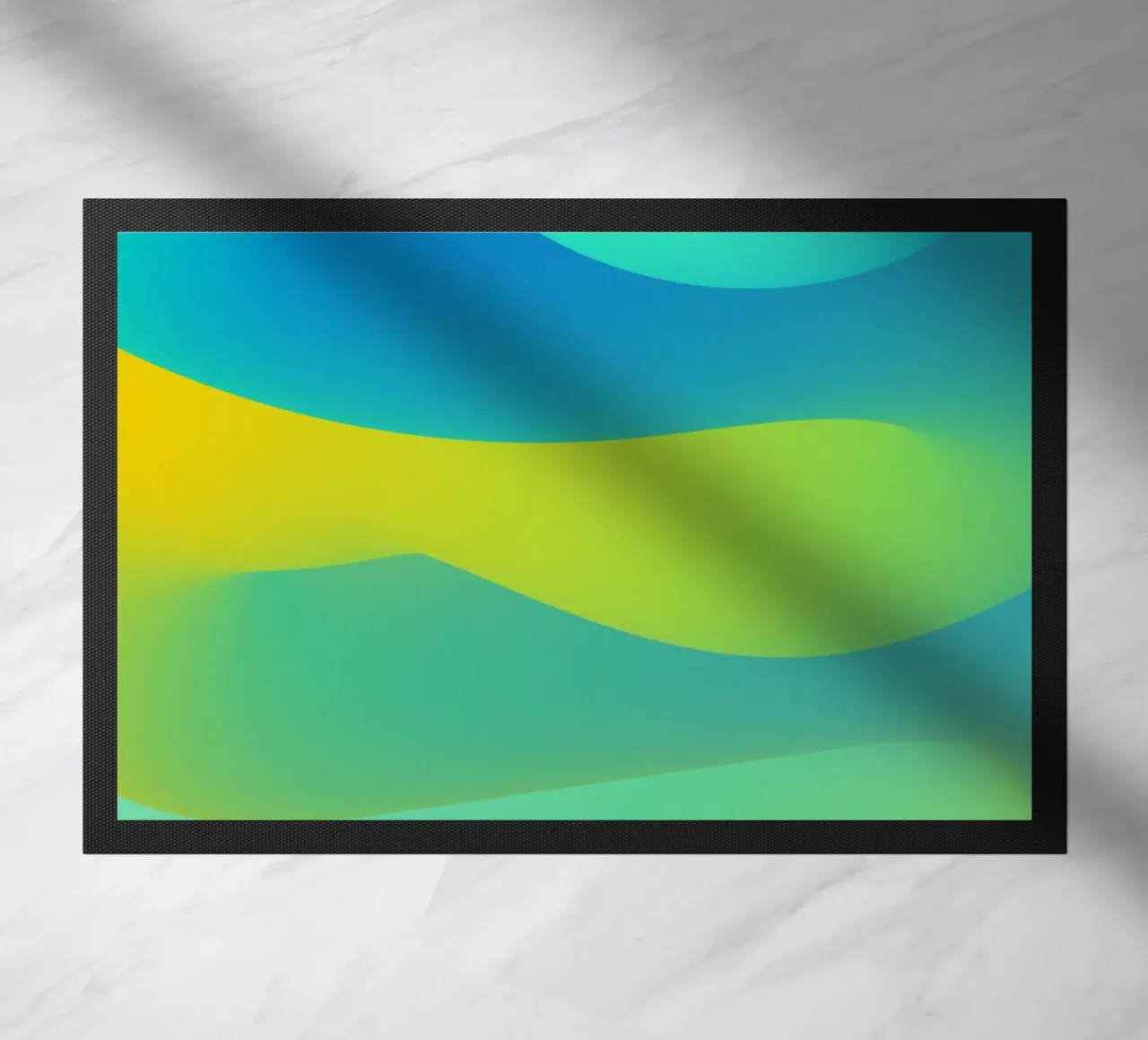 gradient blue color doormat by pastel color shape