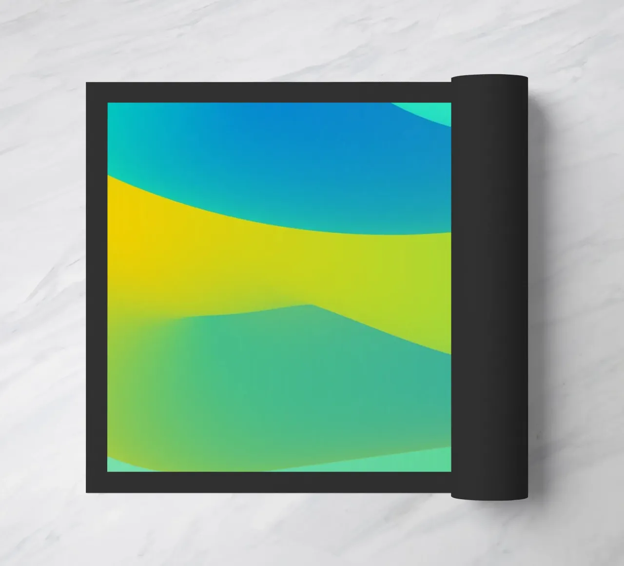 gradient blue color doormat by pastel color shape