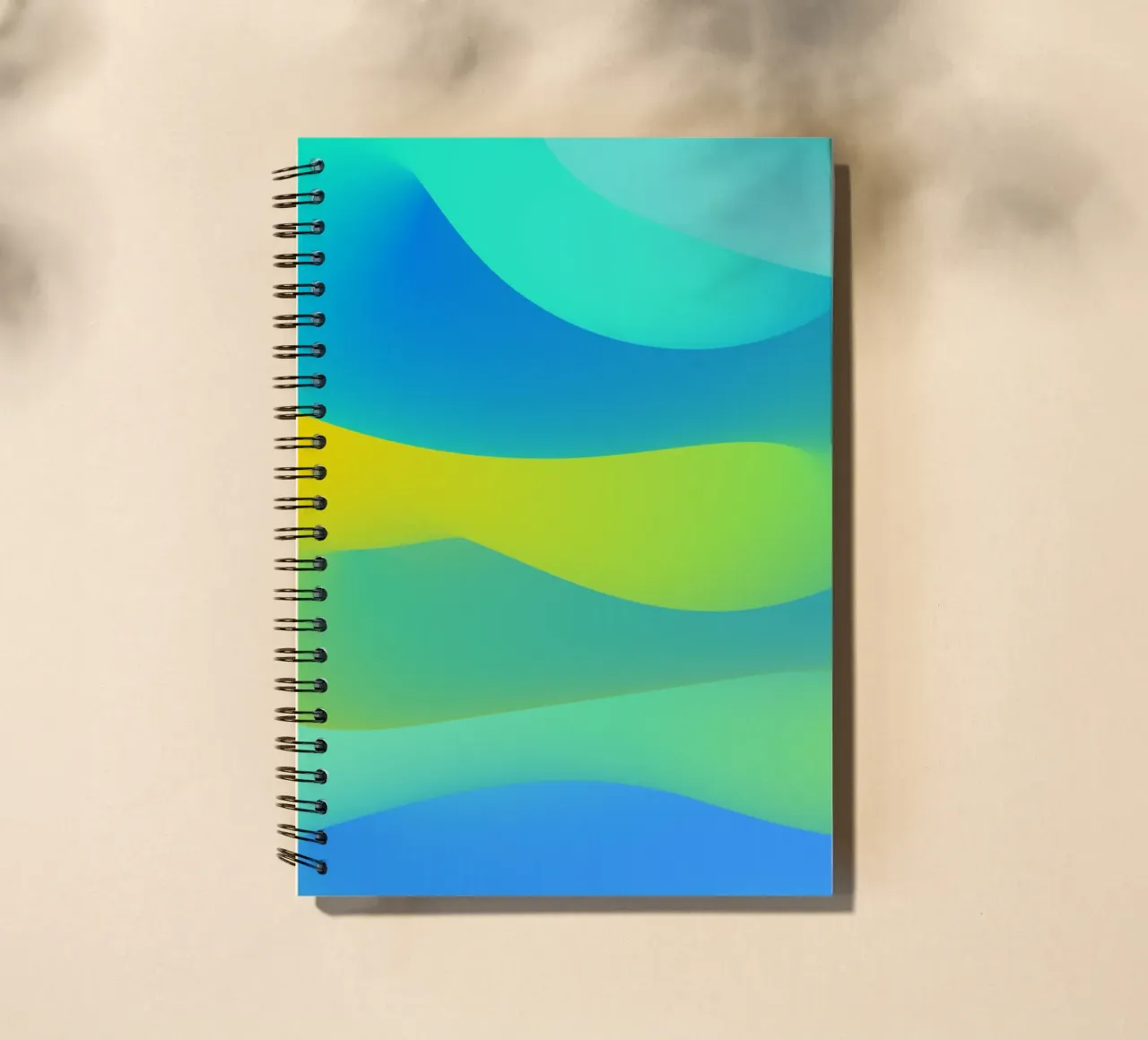 gradient blue color spiral notebook by pastel color shape