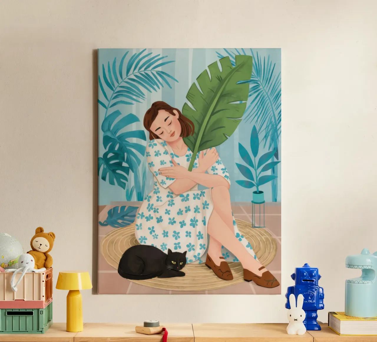 Reading by the Pool canvas by Pale Aura
