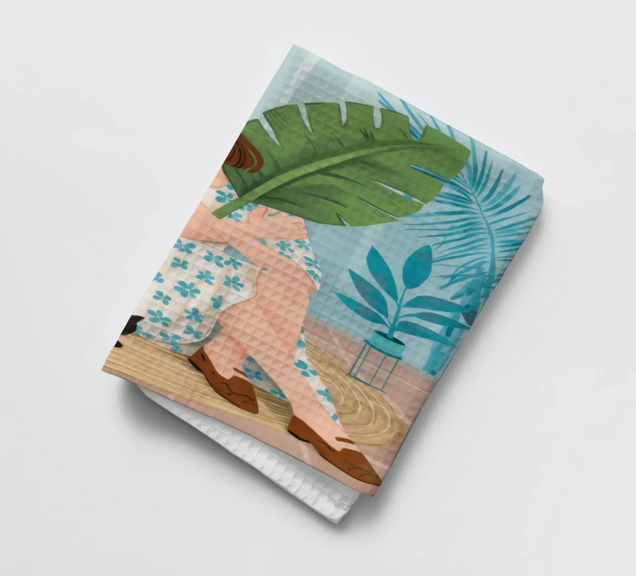 Reading by the Pool tea towel by Pale Aura