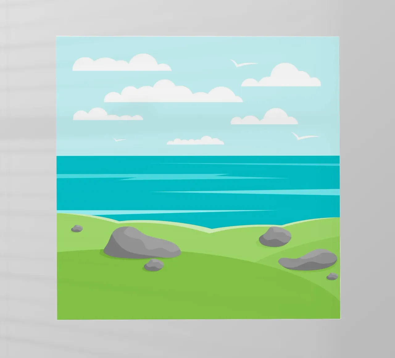paesaggio scogliere di mare pellicola backlit da pastel color shape