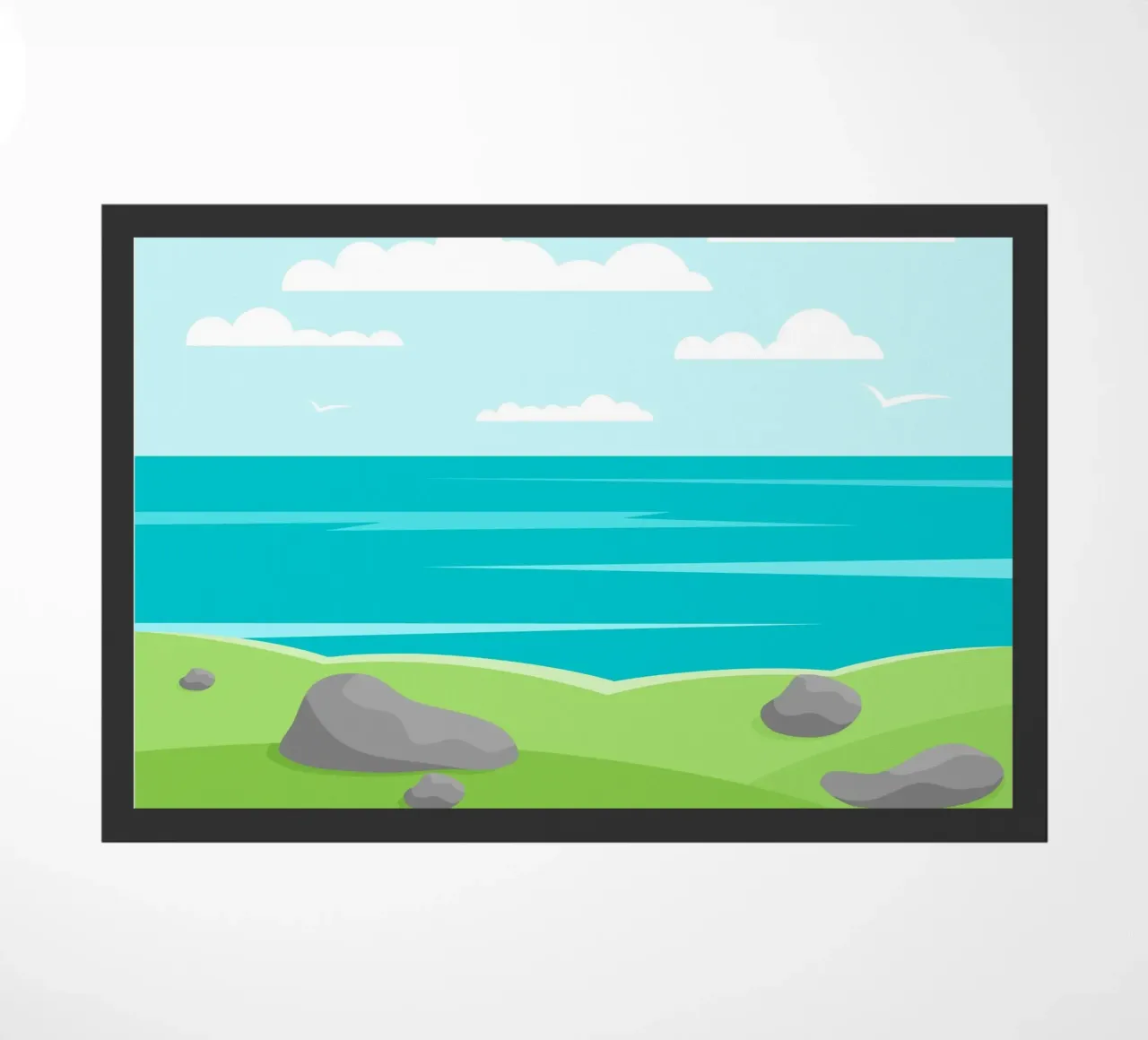 paesaggio scogliere di mare zerbino da pastel color shape
