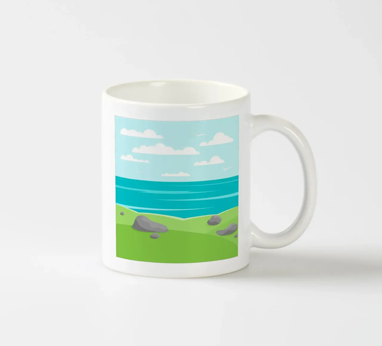 paesaggio scogliere di mare tazza in ceramica da pastel color shape