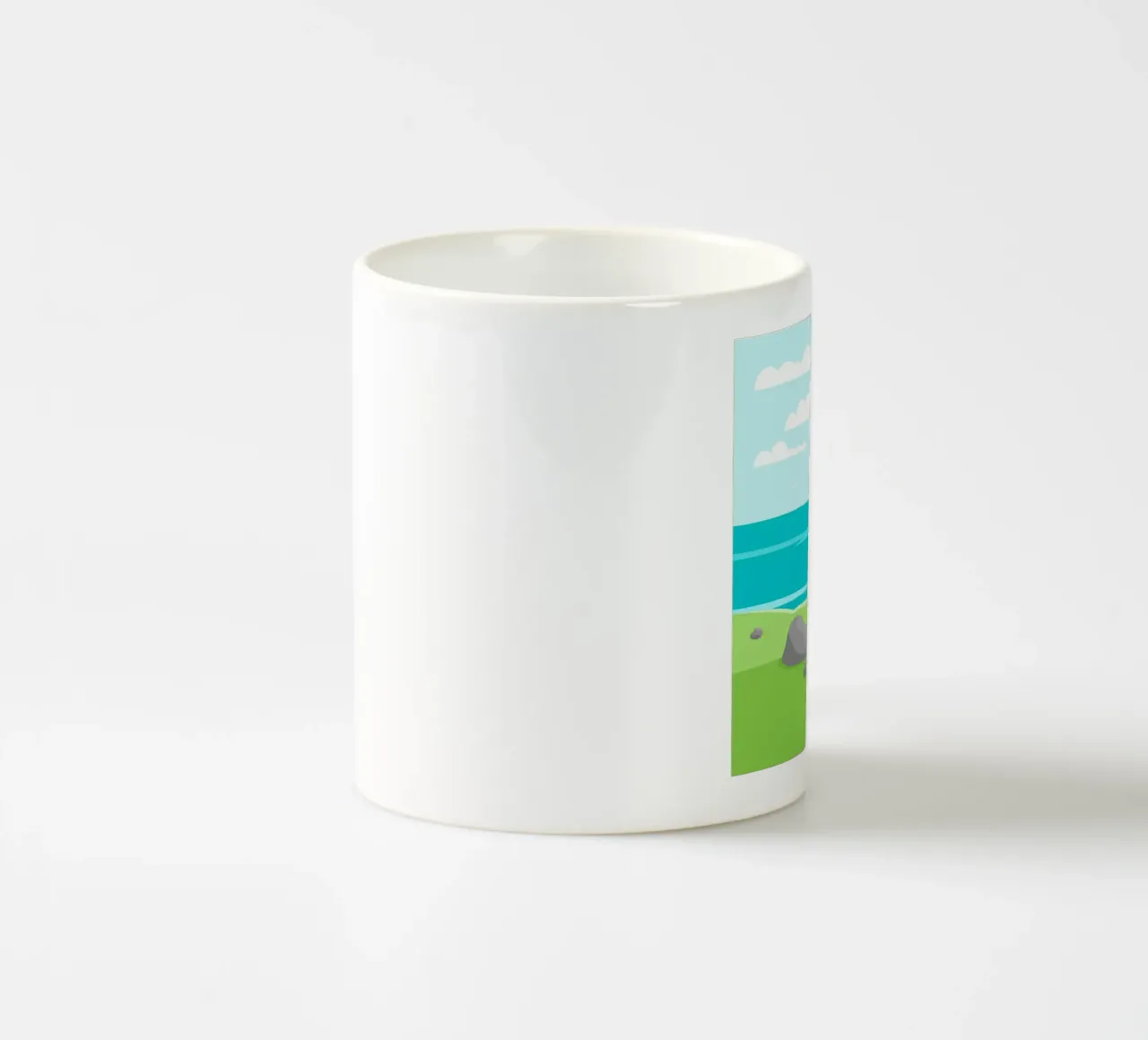 paesaggio scogliere di mare tazza in ceramica da pastel color shape