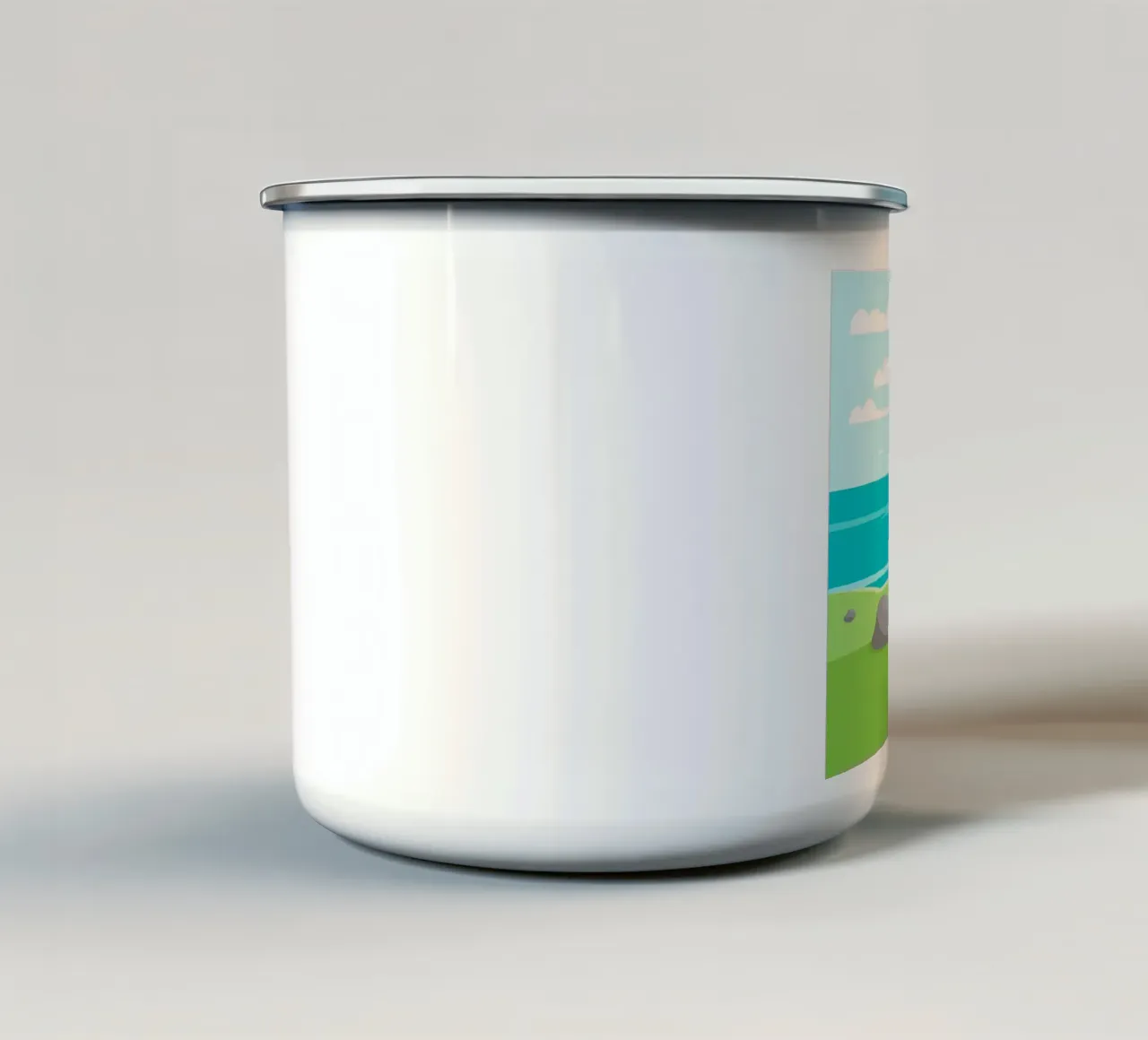paesaggio scogliere di mare tazza in smalto da pastel color shape
