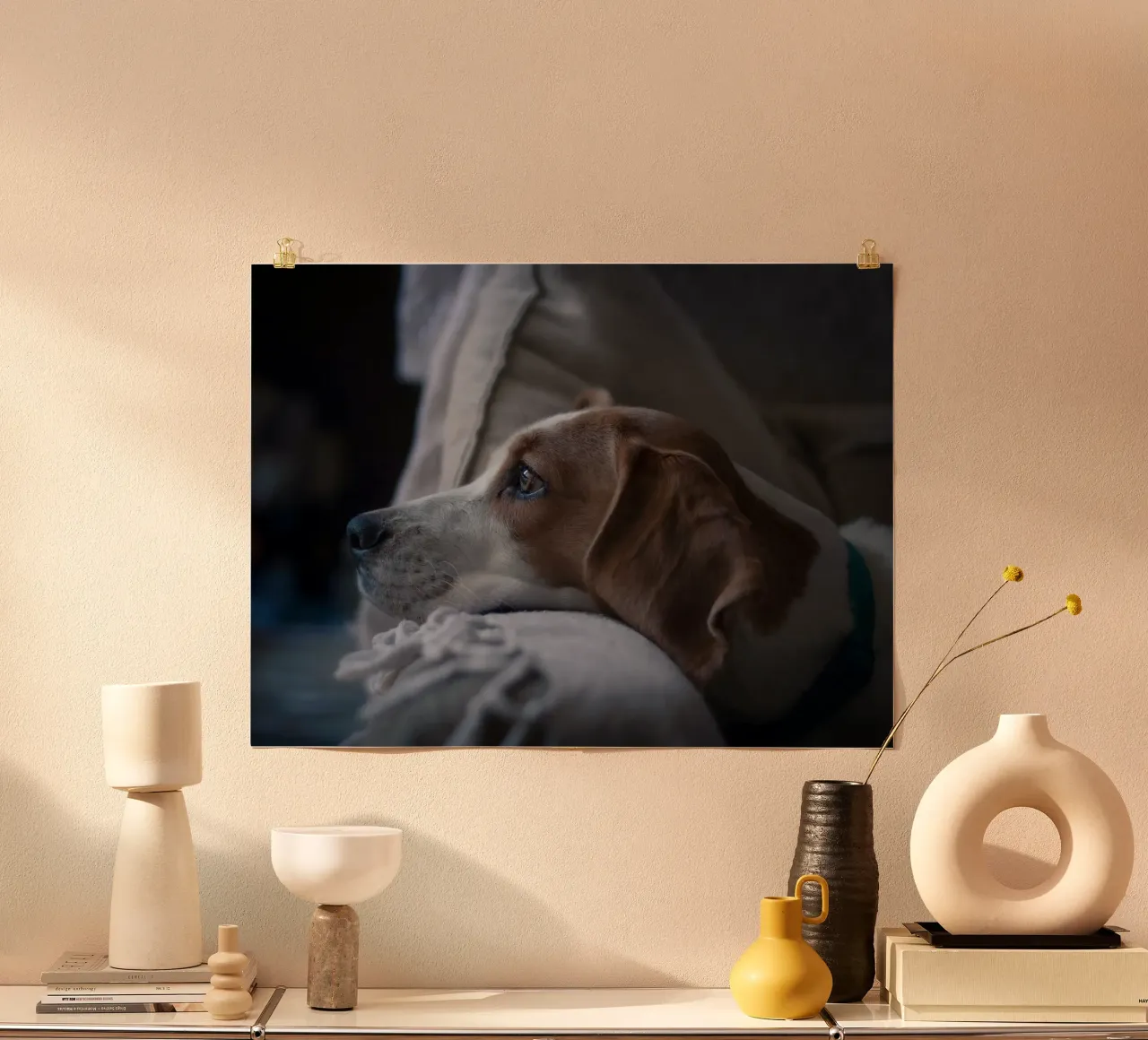 watchful dog collar poster with plastic frame by animal story home