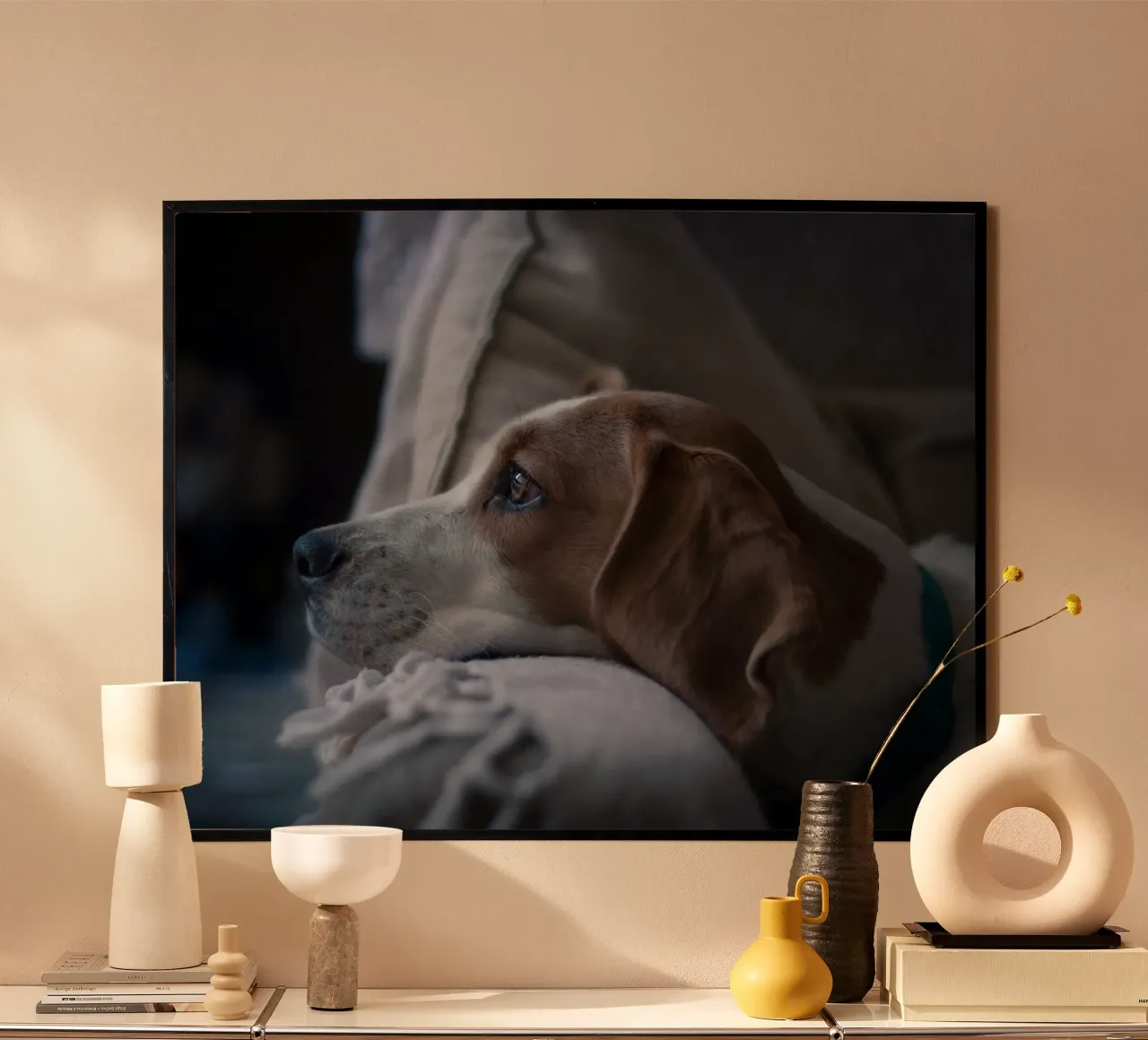 watchful dog collar poster with plastic frame by animal story home