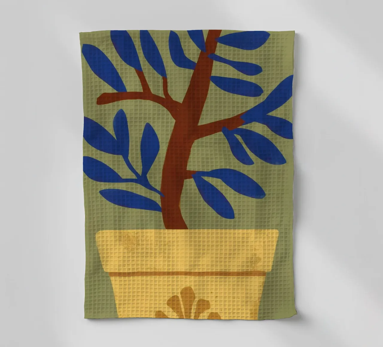 Vaso giallo Albero blu canovaccio da cucina da Sentinel Glow