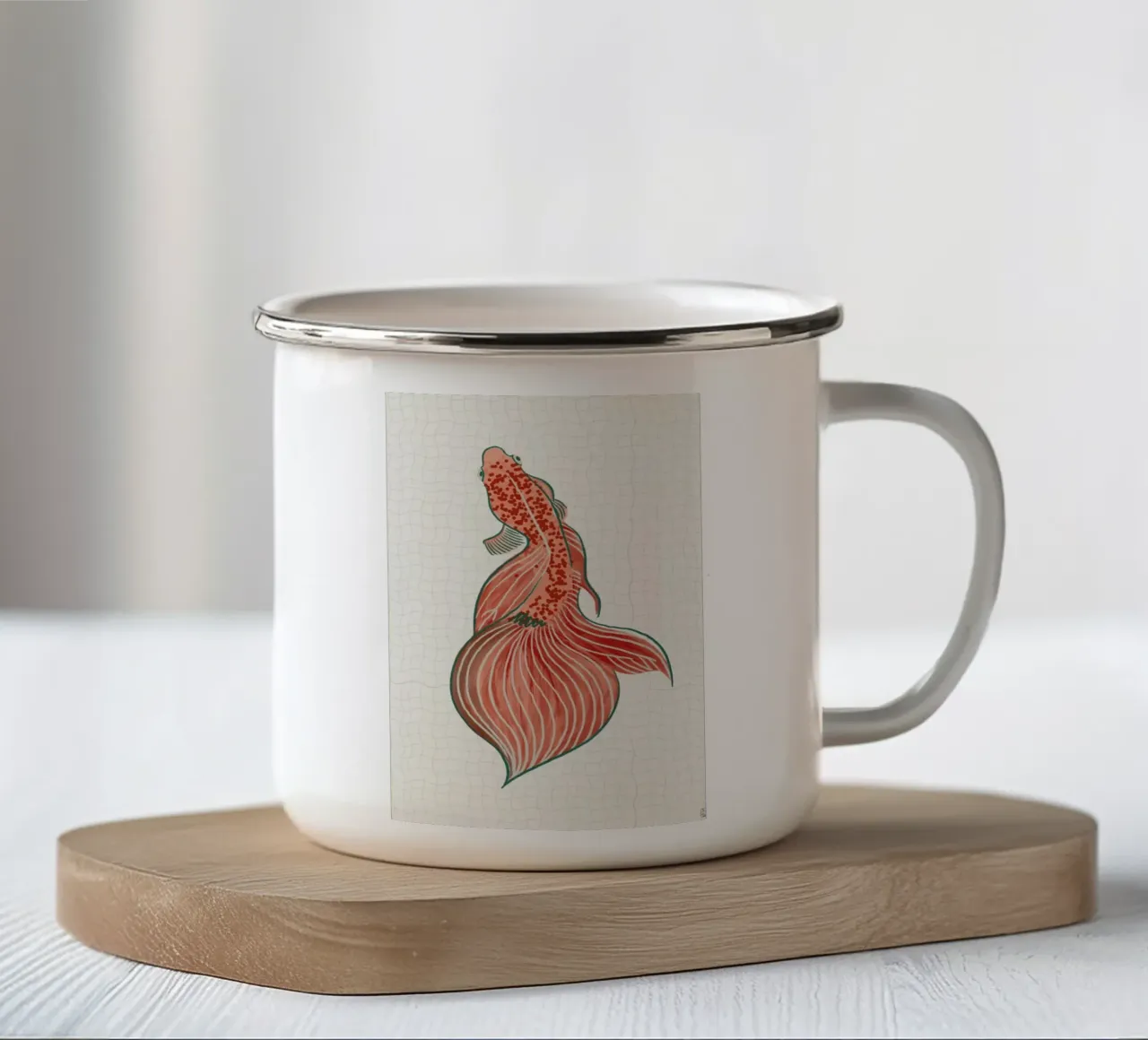Goldfish With Orange Tones tazza in smalto da Be Mart