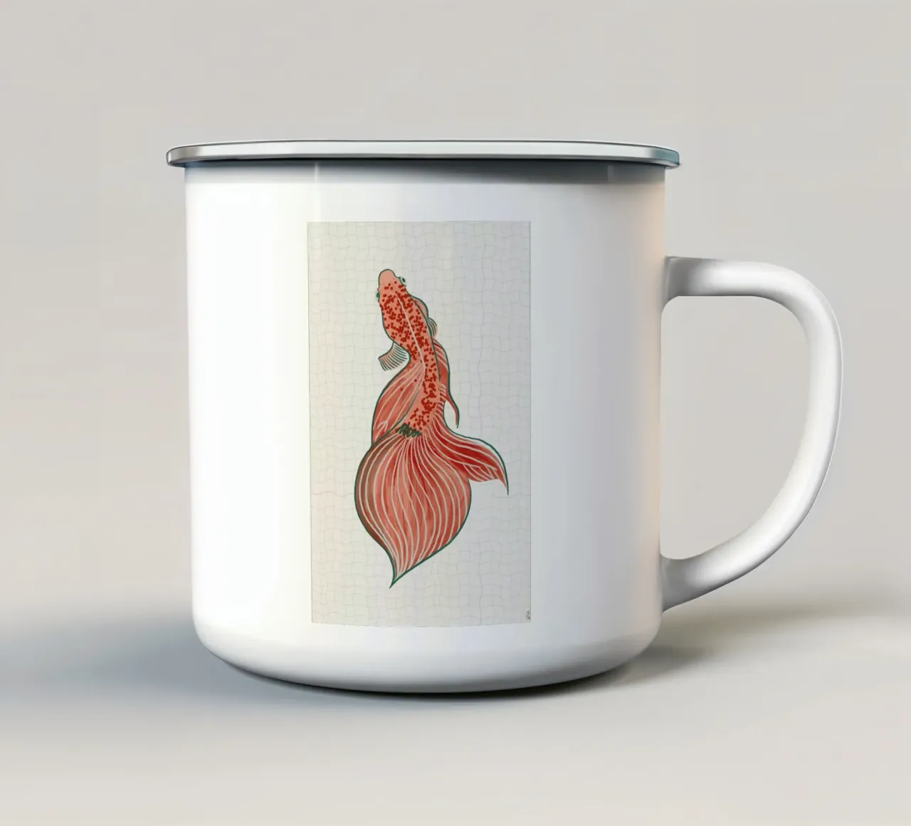 Goldfish With Orange Tones tazza in smalto da Be Mart