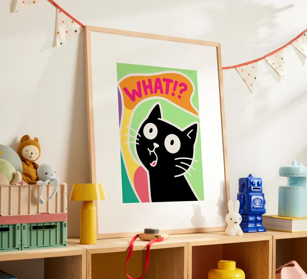 Chat Drôle de quoi poster avec cadre en aluminium de oneroad
