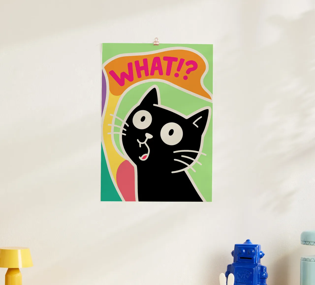 Chat Drôle de quoi poster avec cadre en aluminium de oneroad