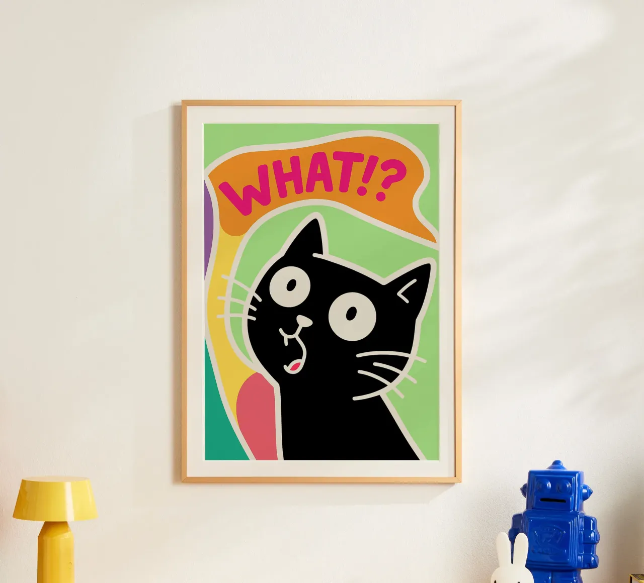 Chat Drôle de quoi poster avec cadre en aluminium de oneroad