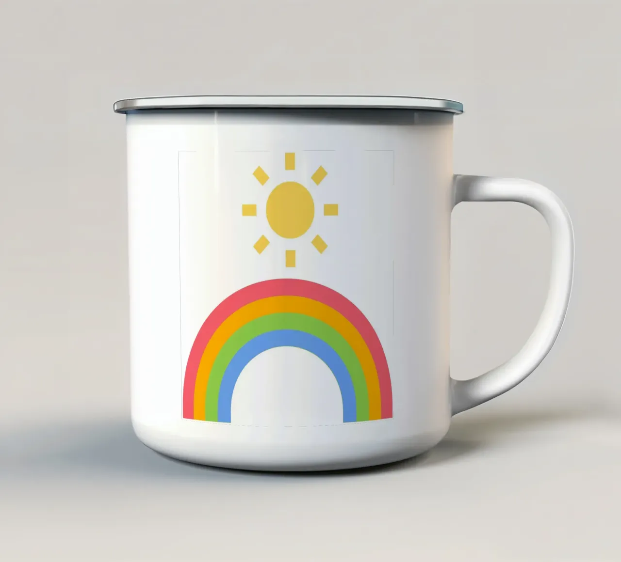 sole arcobaleno tazza in smalto da pastel color shape