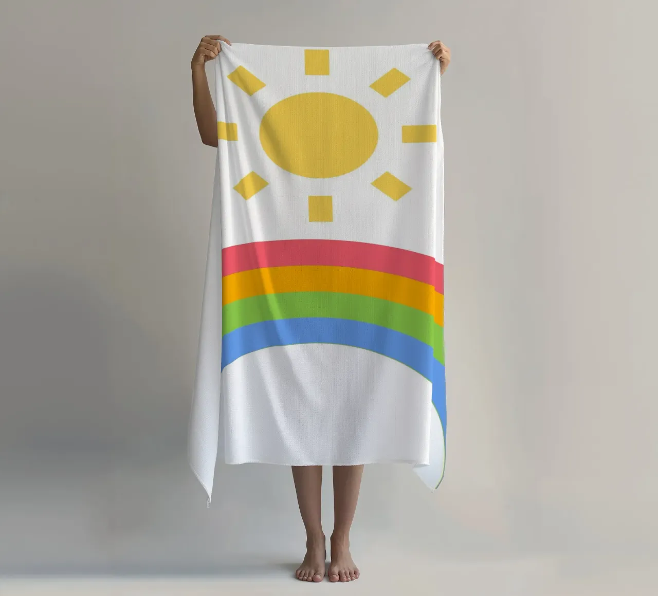 sole arcobaleno telo mare da pastel color shape