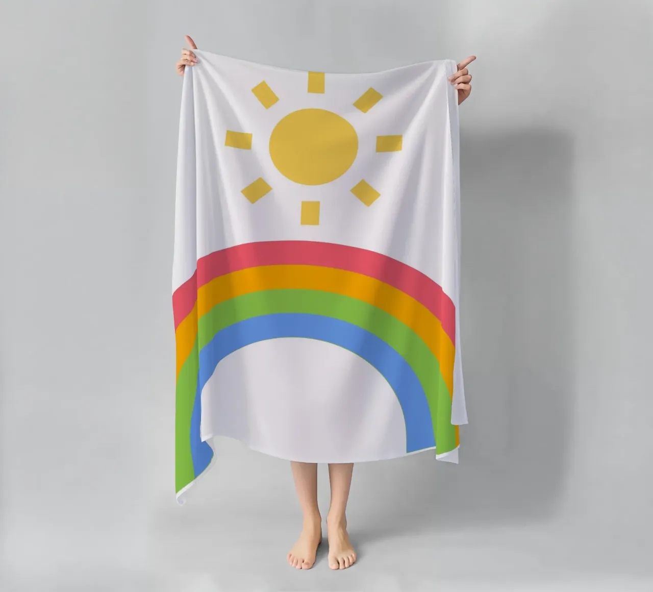 sole arcobaleno telo mare da pastel color shape