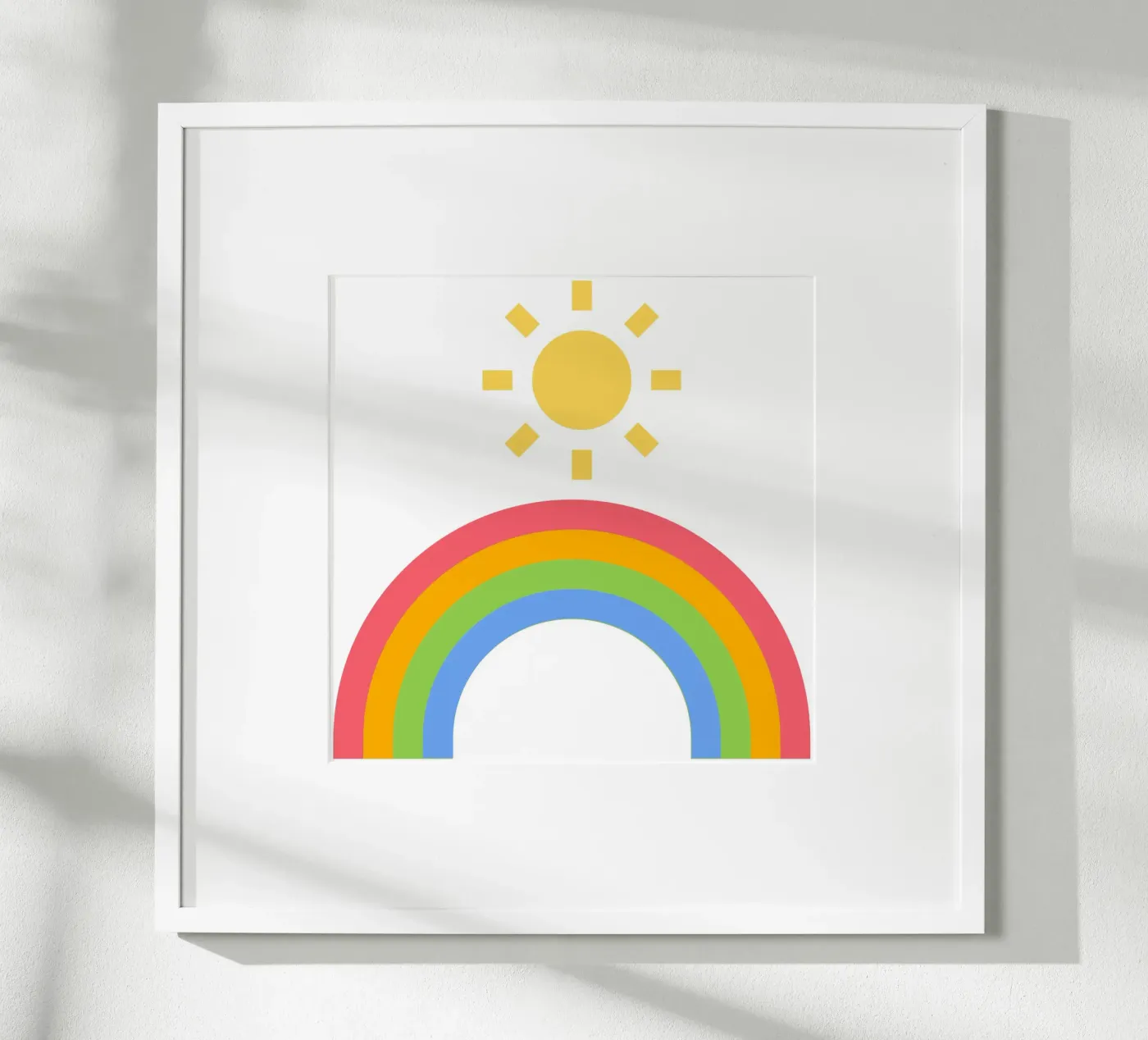 rainbow sun poster by pastel color shape