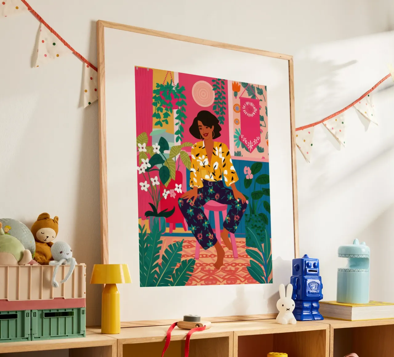 Lampione Chic Bob poster con telaio in legno da Marigold Tiga