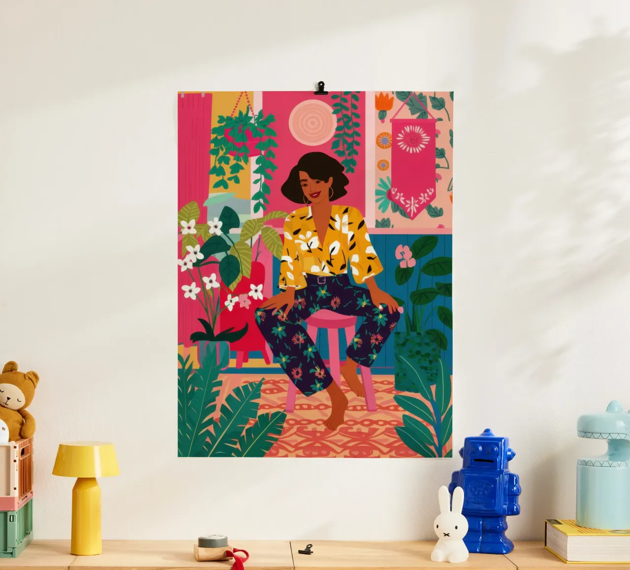 Lampione Chic Bob poster con telaio in legno da Marigold Tiga