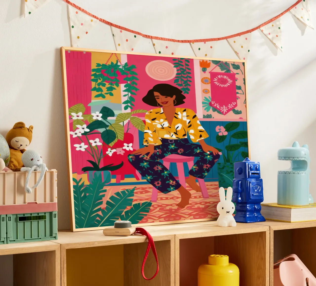 Lampione Chic Bob poster con telaio in legno da Marigold Tiga