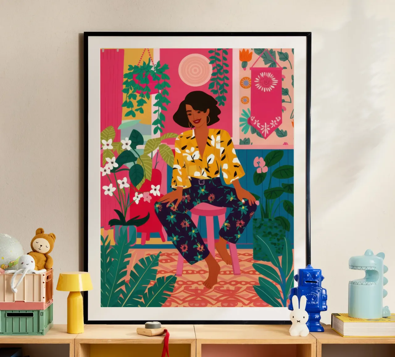 Lampione Chic Bob poster con telaio in legno da Marigold Tiga