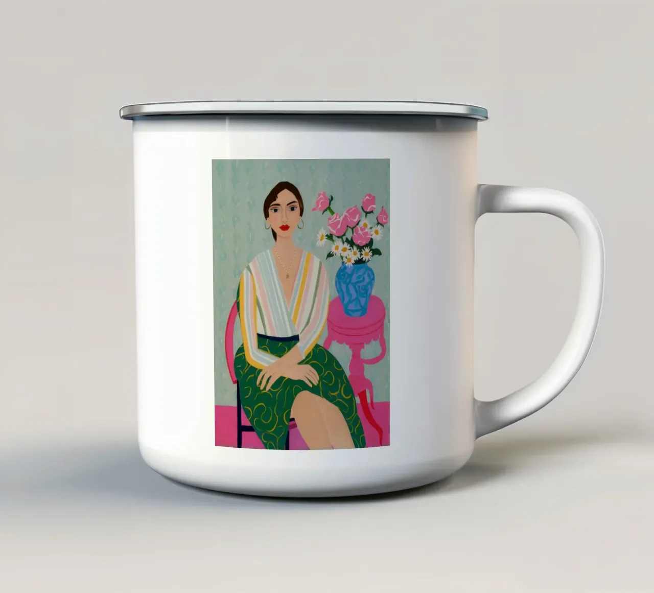 Gonna verde Peonie tazza in smalto da Sentinel Glow
