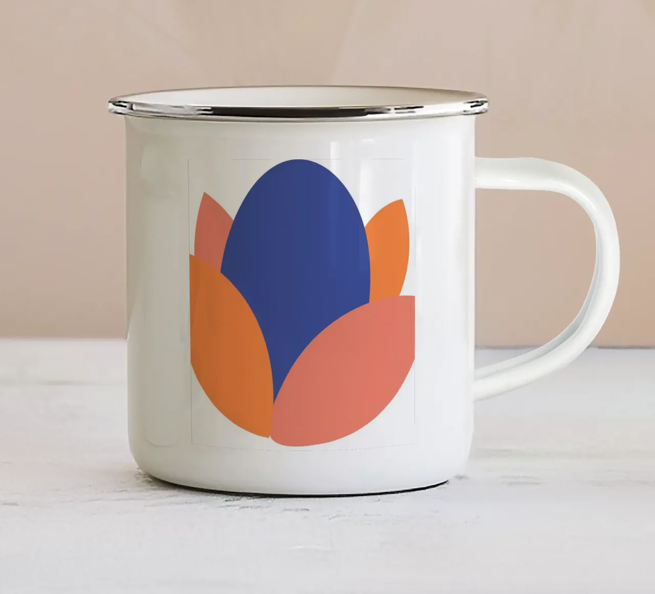 forma ovale semplificata tazza in smalto da pastel color shape