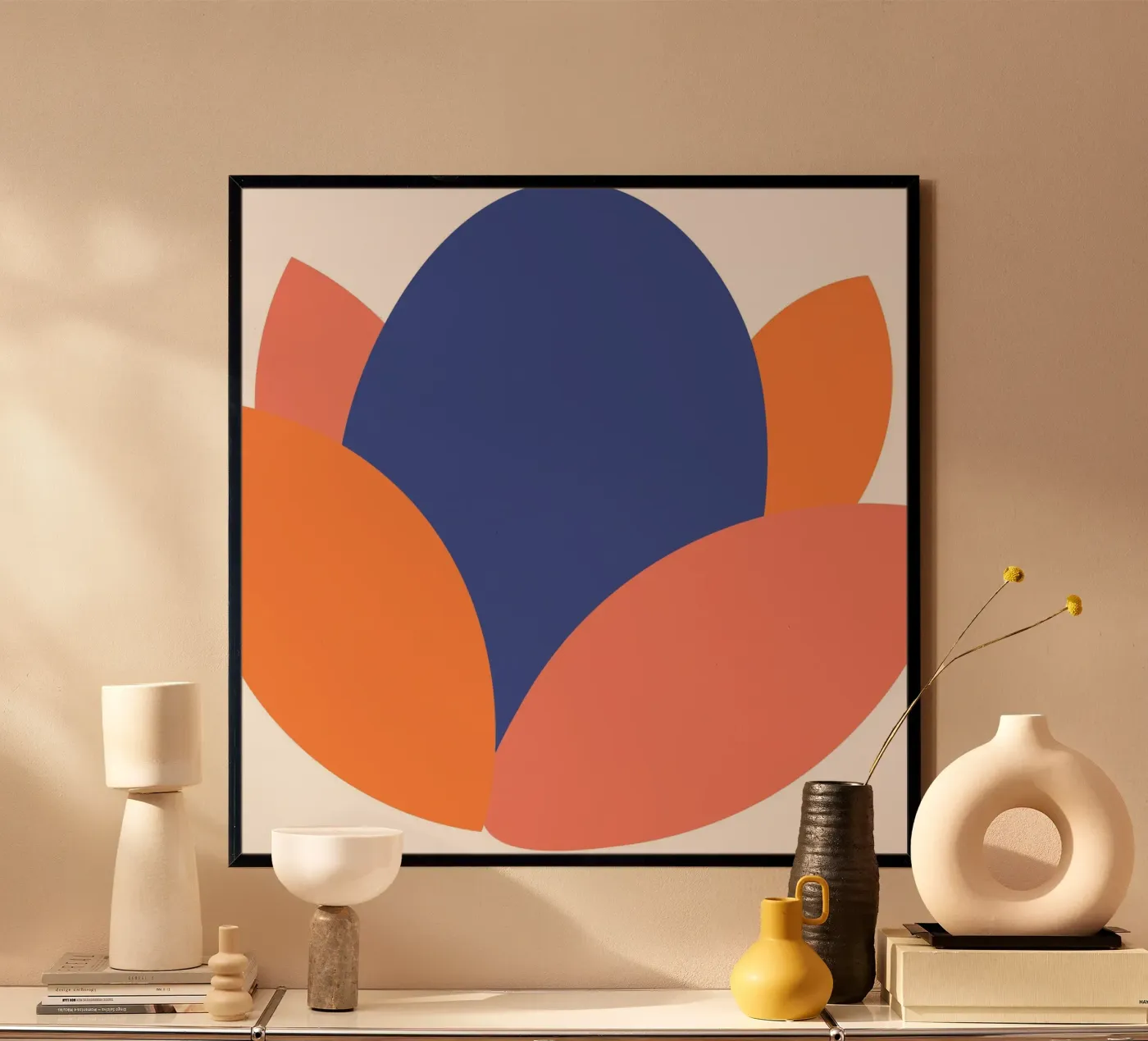 oval shape simplified poster de pastel color shape