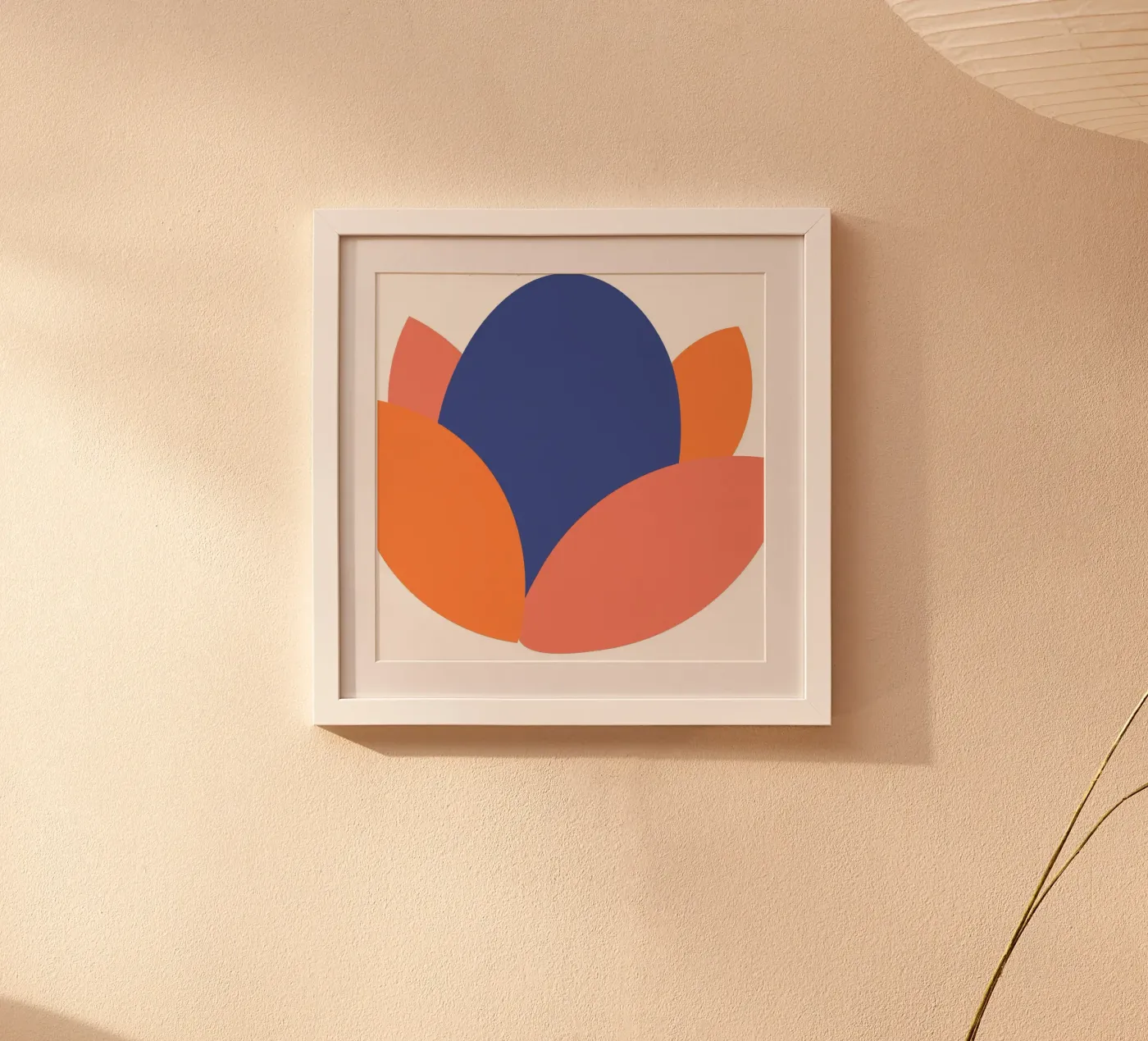 oval shape simplified poster de pastel color shape