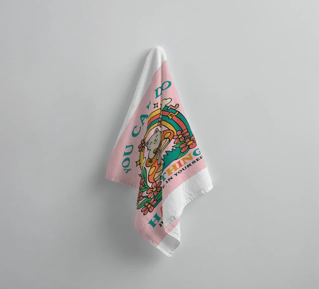 Cat Funny Tu peux faire des choses difficiles serviette de bain de oneroad
