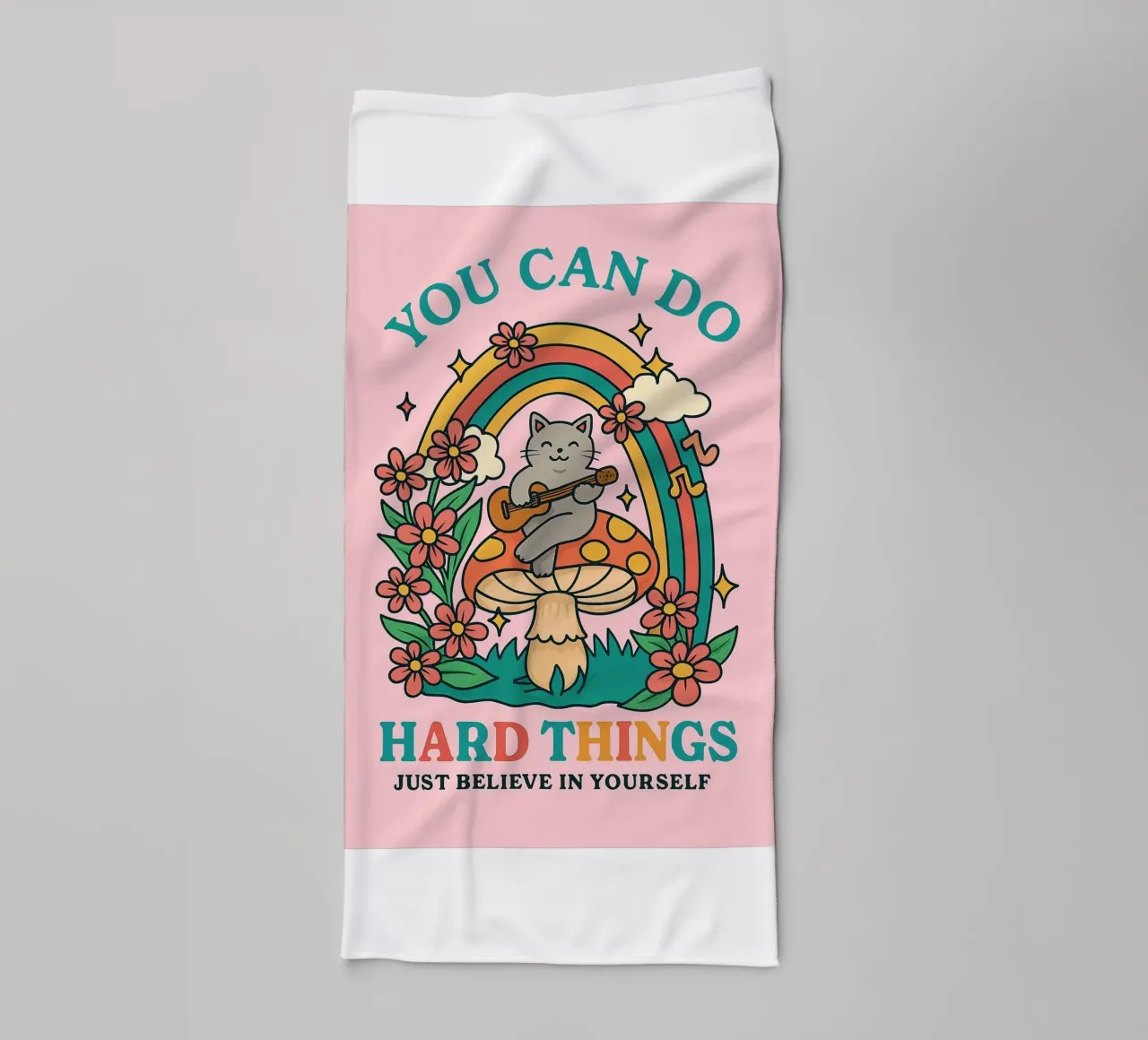 Cat Funny Tu peux faire des choses difficiles serviette de bain de oneroad